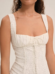 Daisy Lace Mini Dress — White