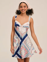 Summer Scarf Mini Dress — Blue