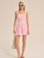 Ginny Gingham Mini Dress — Pink