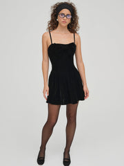 Martini Velvet Mini Dress — Black