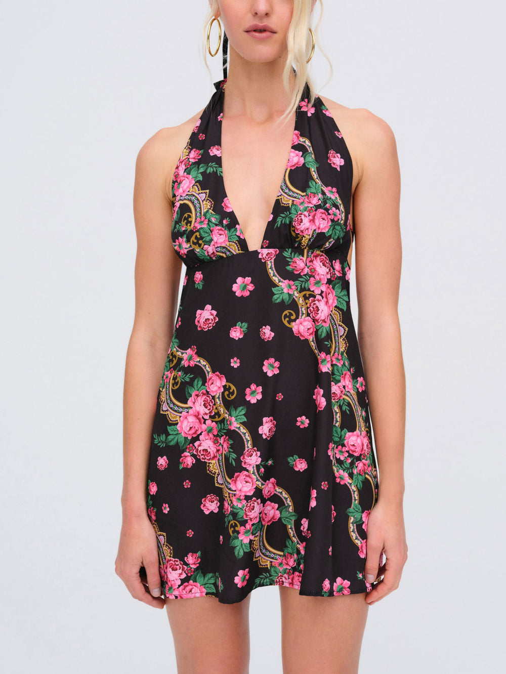 Justice Halter Mini Dress — Black