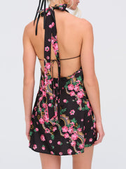 Justice Halter Mini Dress — Black