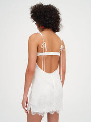 Allira Lace Mini Dress — White