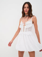 Farmhouse Floral Slip Dress — White