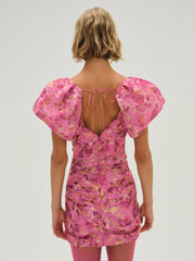 Blurred Roses Mini Dress — Pink