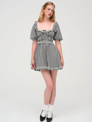 Jackson Mini Dress — Black Gingham