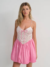 Berry Bud Bubble Mini Dress — Pink