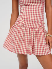 Georgia Gingham Short Sleeve Mini Dress — Mauve