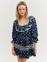 Seaside Dot Mini Dress — Navy