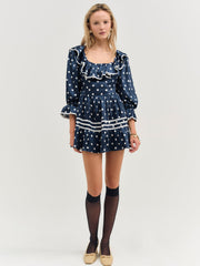 Seaside Dot Mini Dress — Navy