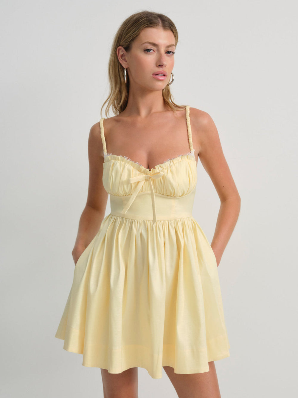Doris Mini Dress — Yellow