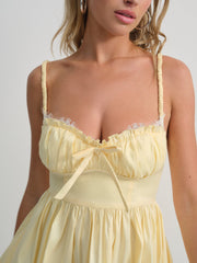 Doris Mini Dress — Yellow