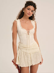 Erika Asymmetrical Mini Dress — Natural