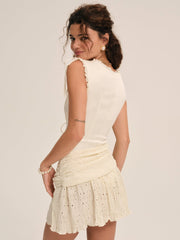 Erika Asymmetrical Mini Dress — Natural