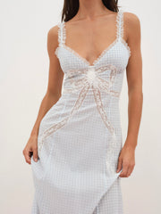 Bluebell Gingham Midi Dress — Blue