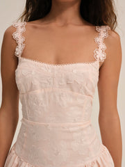 Florence Midi Dress — Peach