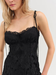 Claudia Rose Lace Maxi Dress — Black