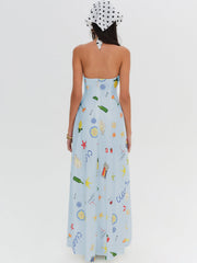 Carla Strapless Maxi Dress — Blue