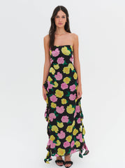 Madison Strapless Maxi Dress — Black