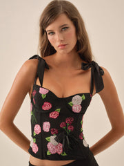 Midnight Garden Bustier — Black
