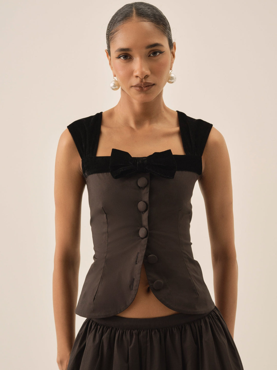 Train Station Poplin Top — Black