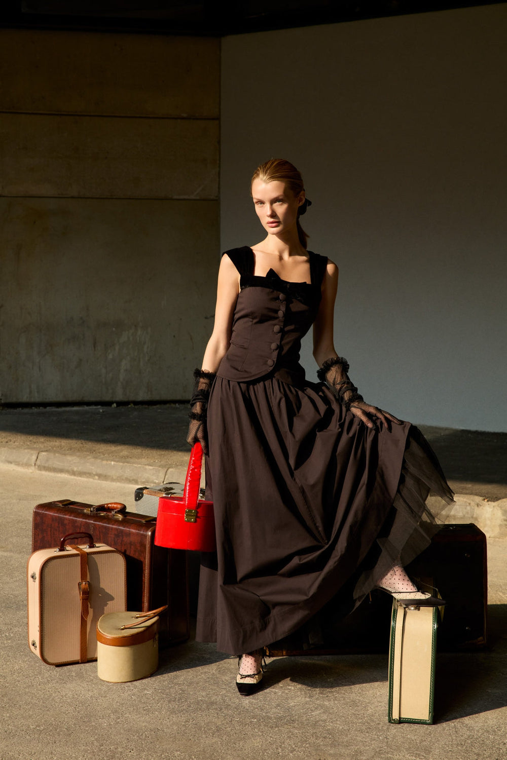 Train Station Poplin Top — Black