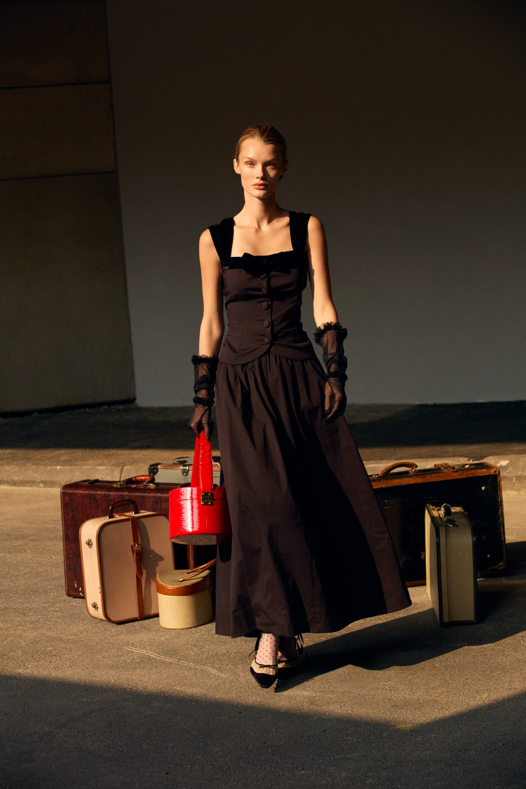 Train Station Poplin Top — Black