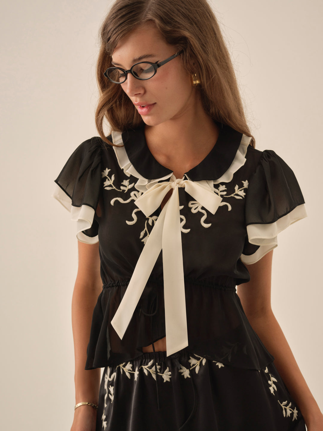 Emmie Chiffon Top — Black