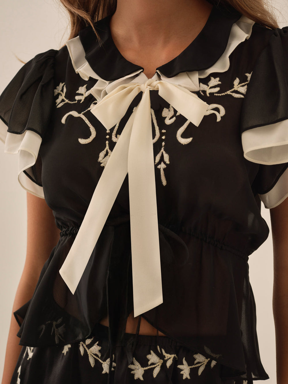 Emmie Chiffon Top — Black