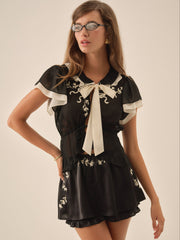 Emmie Chiffon Top — Black