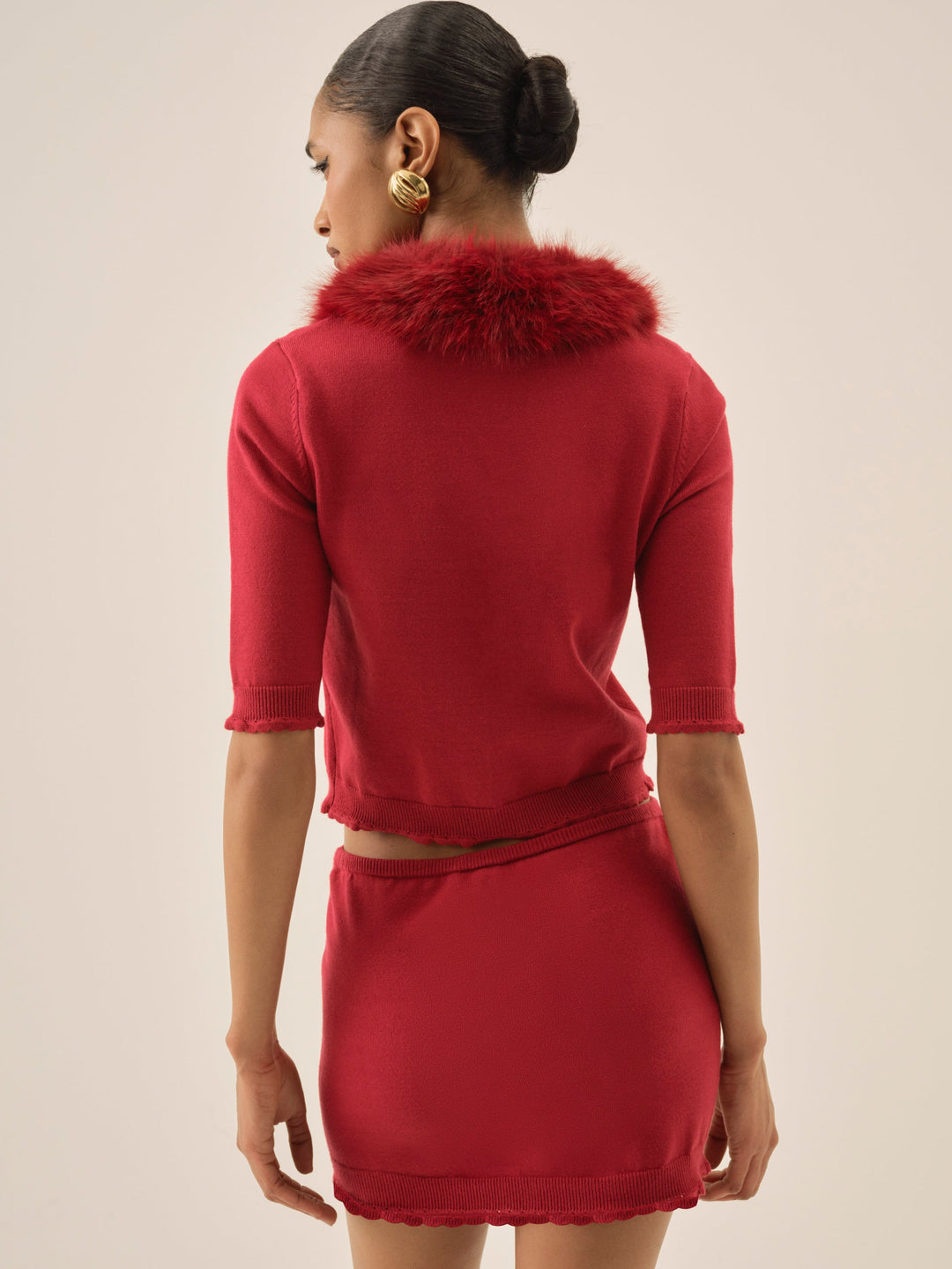 Maura Knit Cardigan — Red