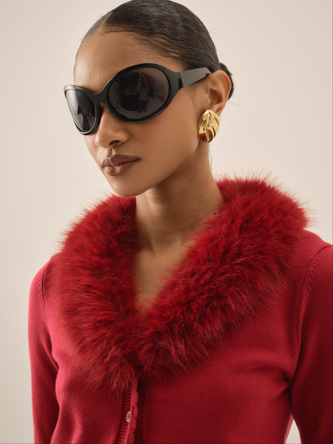 Maura Knit Cardigan — Red