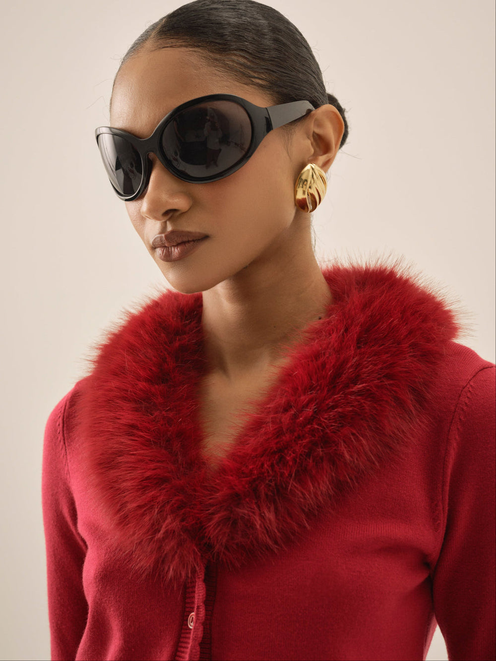 Maura Knit Cardigan — Red