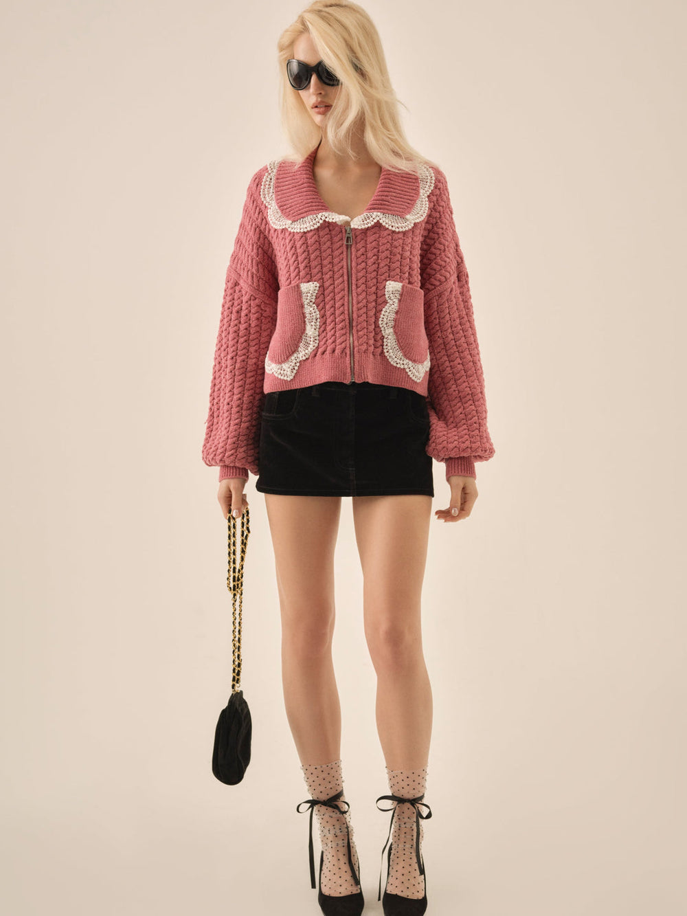 Tierra Knit Jacket — Dusty Rose