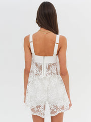 Sonnet Lace Babydoll Set — White