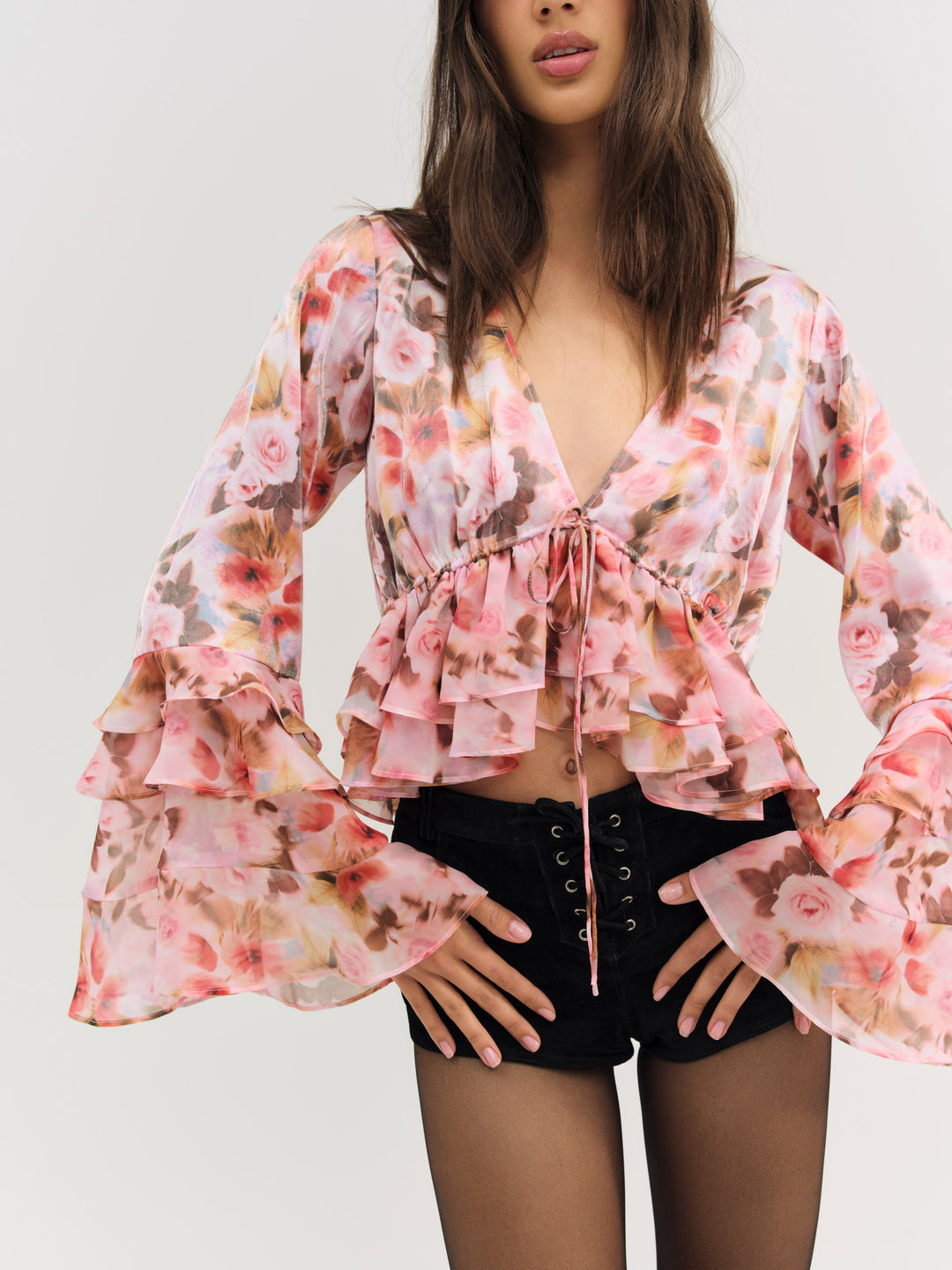 Fallen Floral Top — Pink