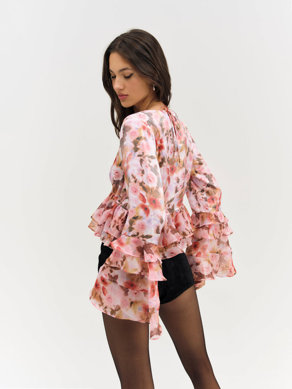Fallen Floral Top — Pink