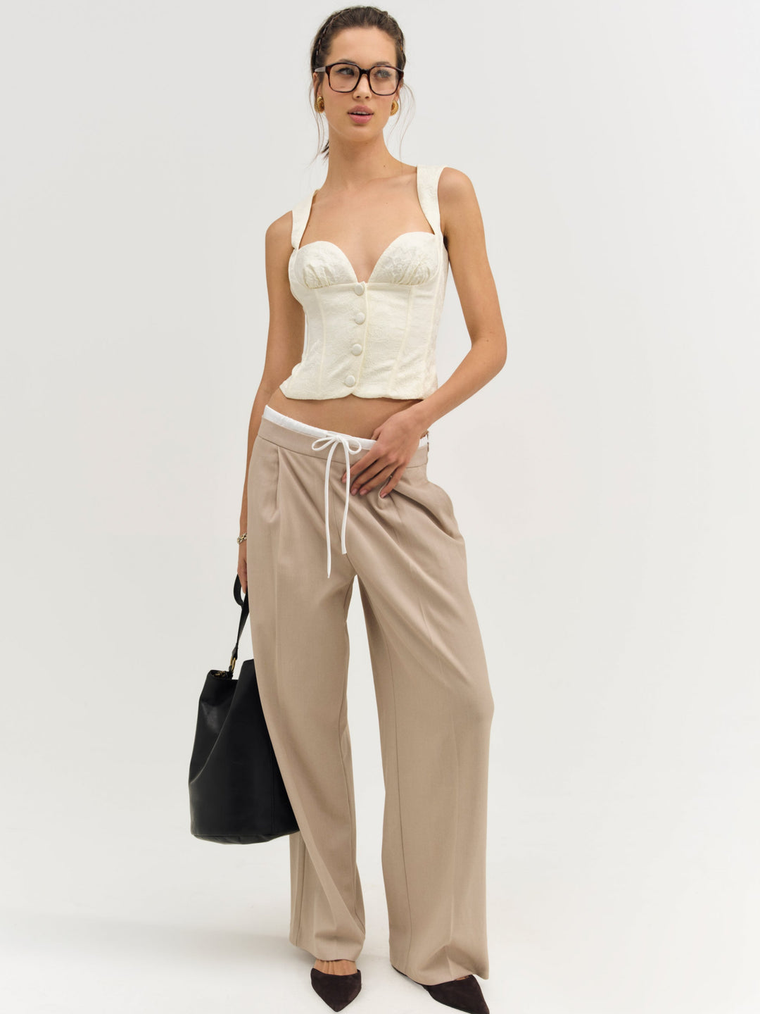 Rosie Jacquard Top — Cream