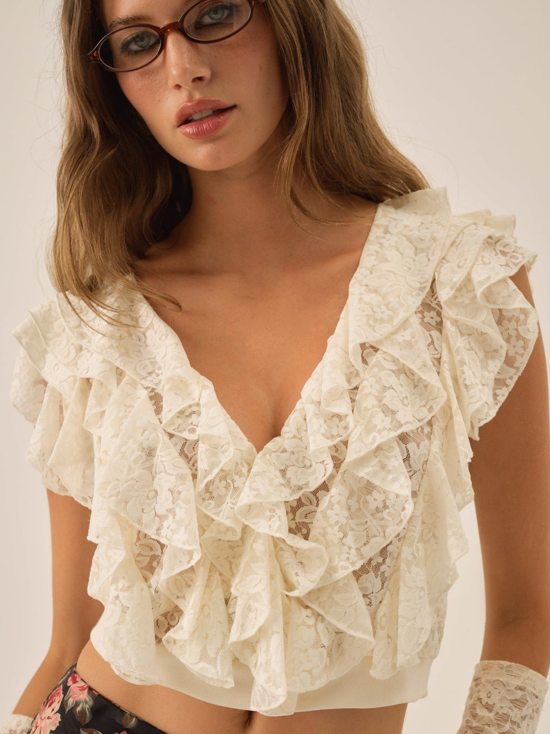 Lucianna Lace Top — Cream