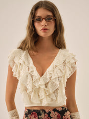Lucianna Lace Top — Cream