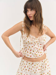 Adahlia Floral Top — Cream