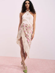 Esme Silk Jacquard Top — Pink