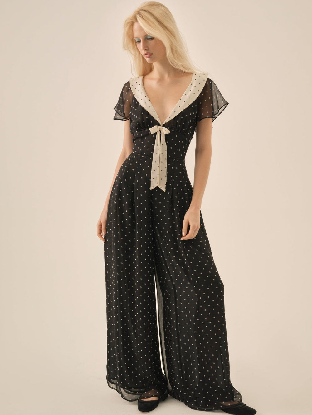 Dottie Dot Pantsuit — Black