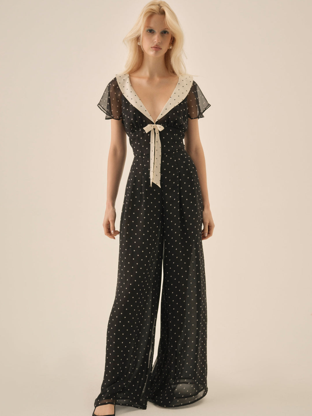 Dottie Dot Pantsuit — Black