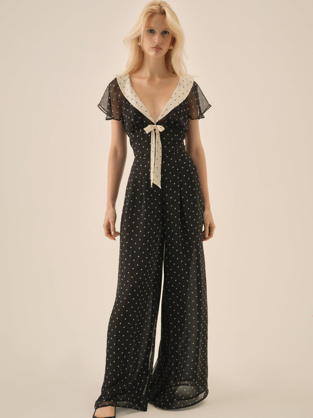 Dottie Dot Pantsuit — Black