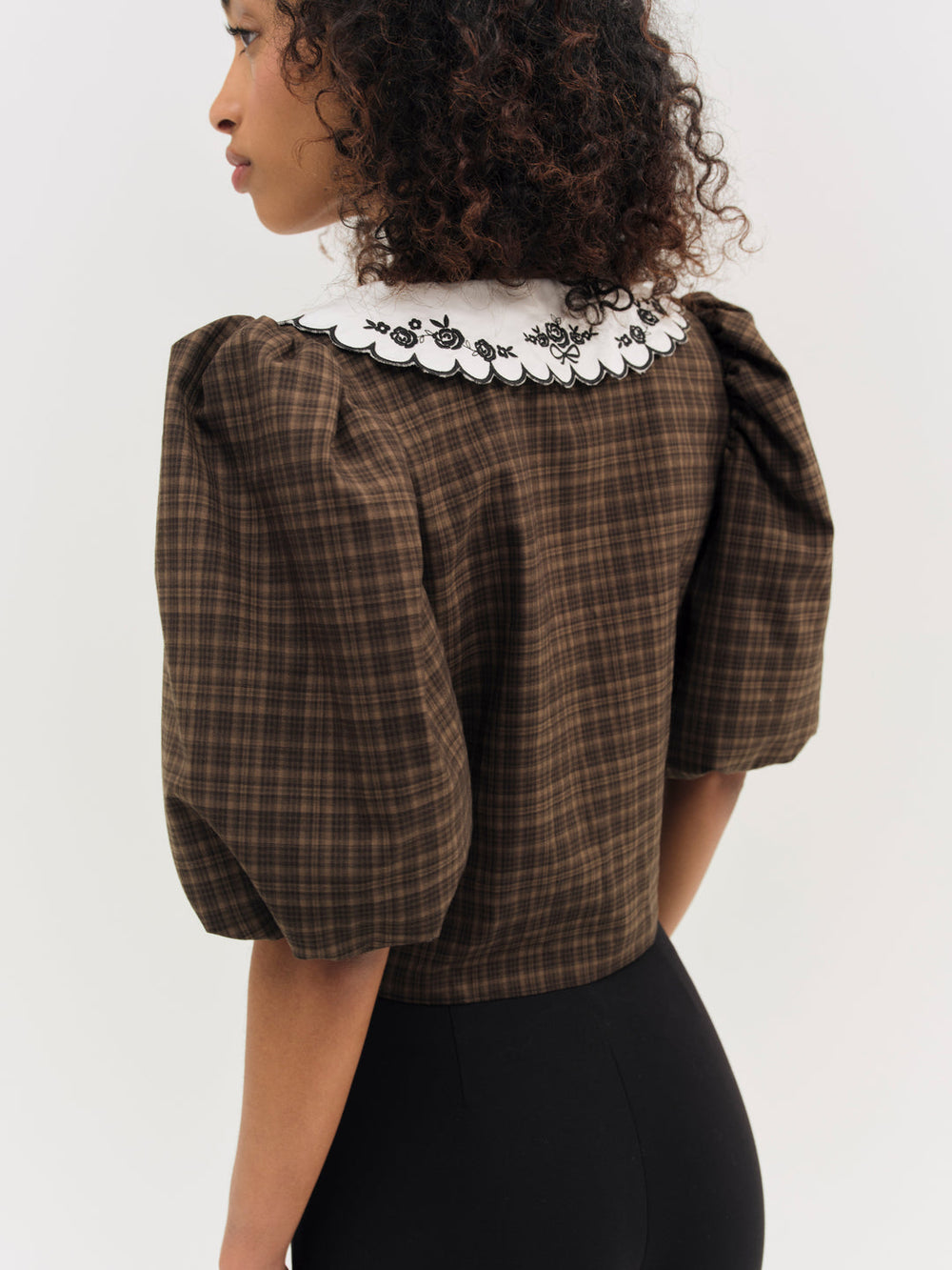 University Plaid Top — Brown