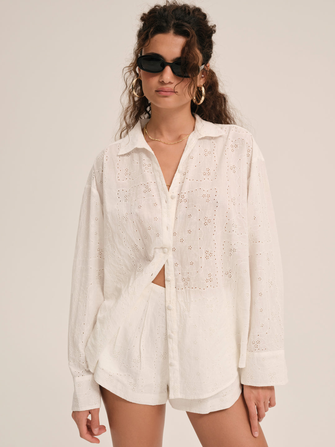 Handkerchief Button-Up Shirt — White