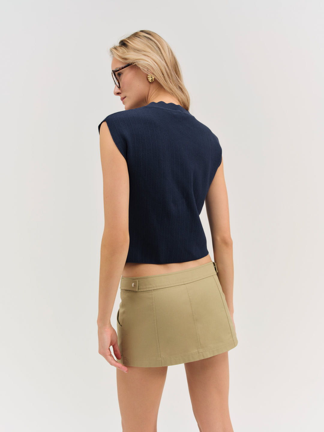 Naomi Knit Top — Navy