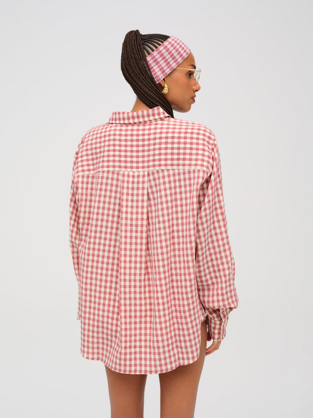 Georgia Gingham Button Down — Mauve