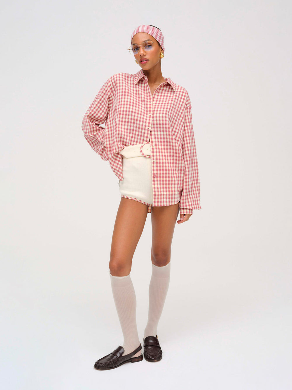 Georgia Gingham Button Down — Mauve